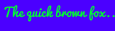 Image with Font Color 00FD34 and Background Color 4B00FF